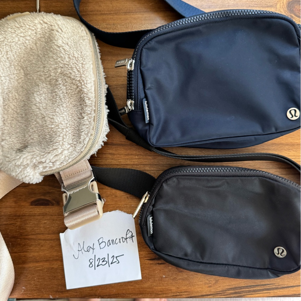 Lululemon Black and Cream Crossbody Bags